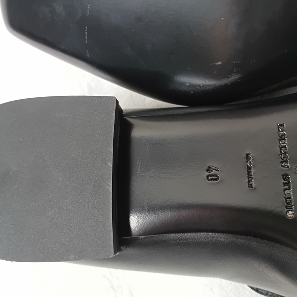 LOULOU STUDIO Carole Black Leather Loafers Pointed Toe Minimalist Flat 40 Italy - Picture 11 of 16